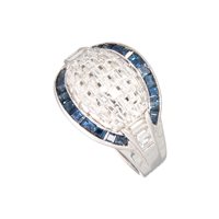Anello Soprana Donna ZAFFIRO in Oro Diamante 10013489